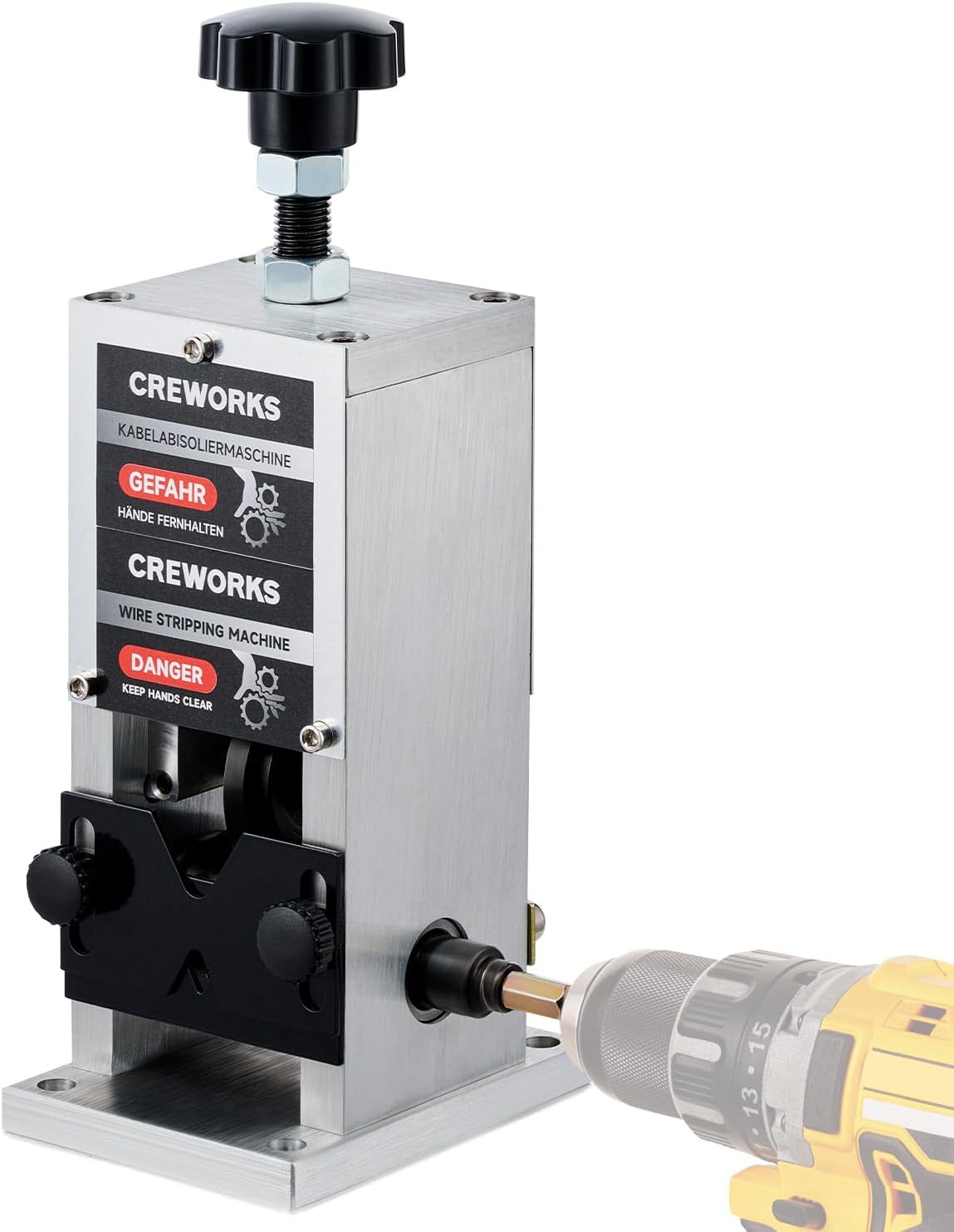 CREWORKS Manual Wire Stripper Machine. 0.06-1 Wire Stripping Machine. Wire Stripping Tool for 1.5-25mm Scrap Wire. Drill Powered Cable Stripper for DIY Cable. Copper Wire Stripper for Leftover Cable
